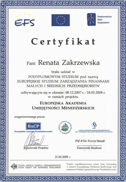 certyfikat księgowy