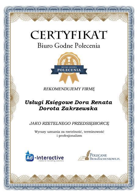 certyfikat księgowy